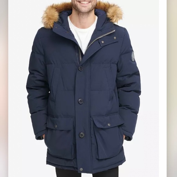 Tommy Hilfiger Long Snorkel Navy Artic Hooded Coat Parka - Picture 4 of 14